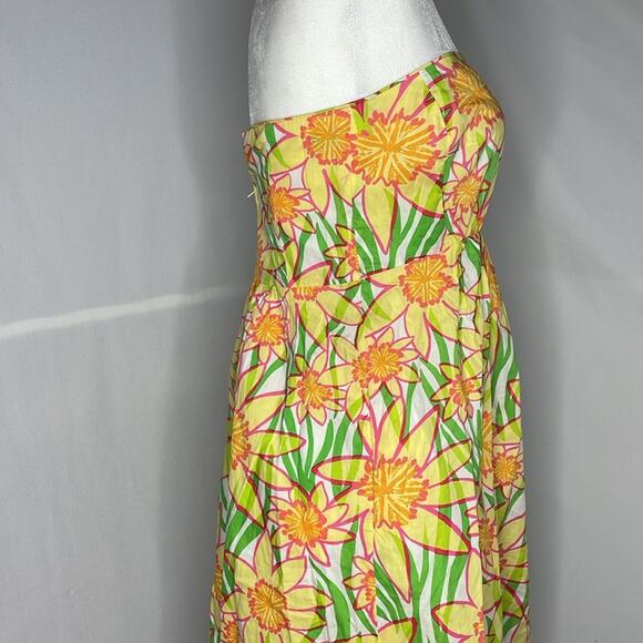 Lilly Pulitzer cotton strapless mini dress with daffodil floral print - Picture 2 of 8